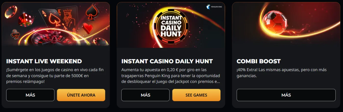 Juegos y torneos Instant Win casino juegos en vivo con torneos, promociones y bonos especiales